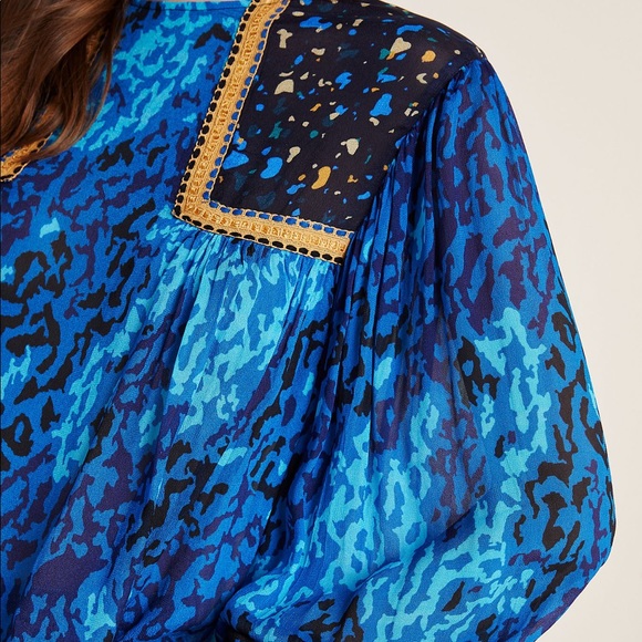 Anthropology BI-nk Miranda peasant blouse women’s size medium viscose - Picture 4 of 4